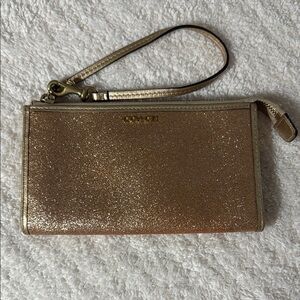 Coach Metallic Gold glitter Wristlet